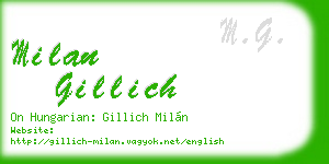 milan gillich business card