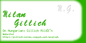 milan gillich business card